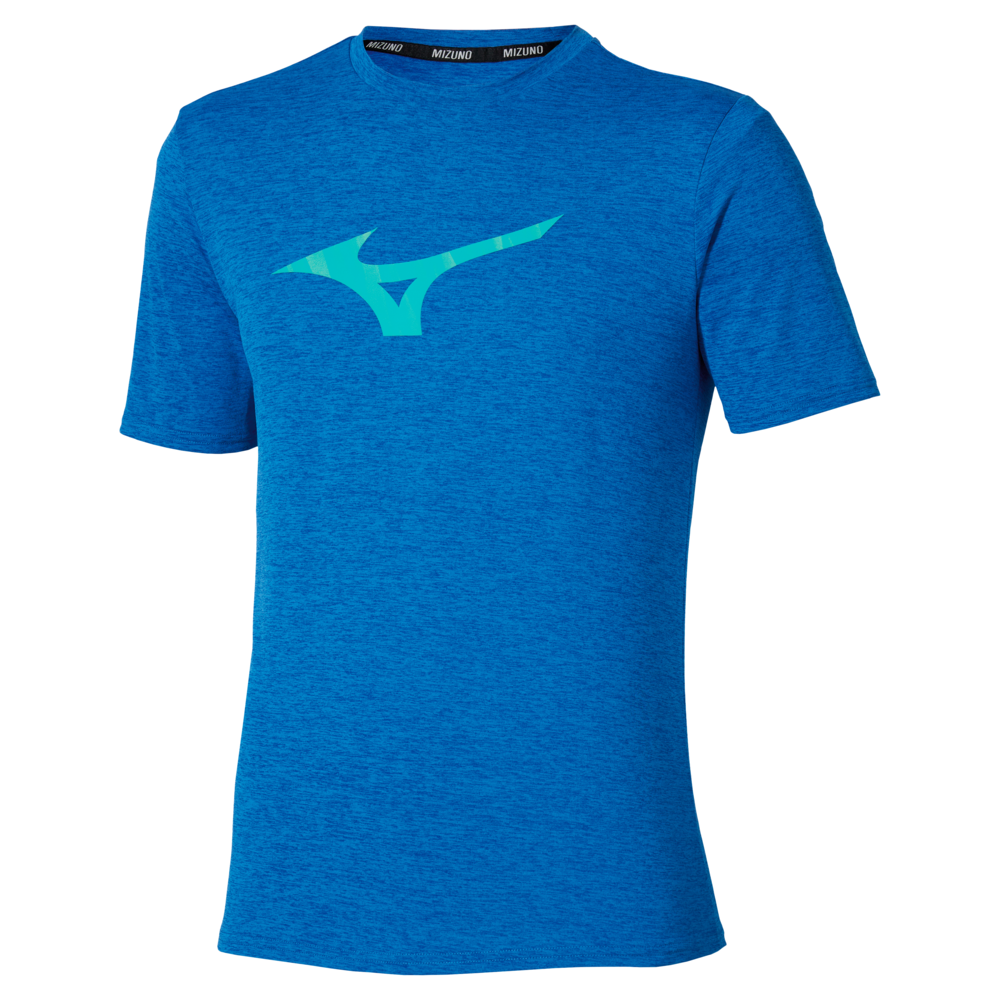 Mizuno Core Runbird Short Sleeve Tee Princess Blau Herren Grösse S